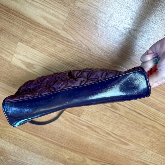 Vera Bradley Purple Quilted Shoulder Tote Nylon - Picture 3 of 5